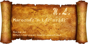 Marozsán László névjegykártya