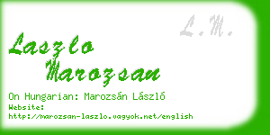 laszlo marozsan business card